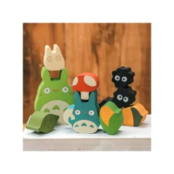 Maison Ghibli Toys-Wood Figurine Totoro With Soot Sprites - My Neighbor Totoro