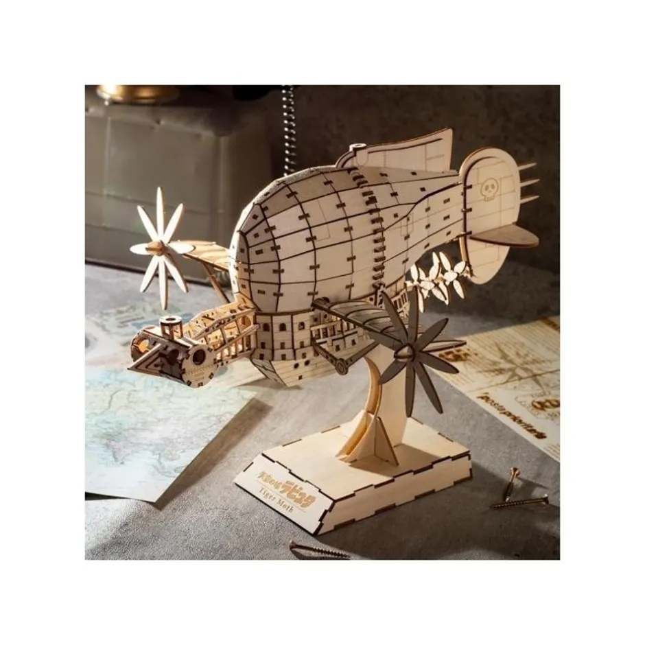 Maison Ghibli Arts And Crafts-Wood Model Kigumi Tiger Moth - Castle In The Sky