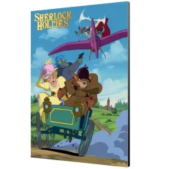 Maison Ghibli Wall Decoration-Wood Panel 01 - Sherlock Vs Moriarty - Sherlock Hound