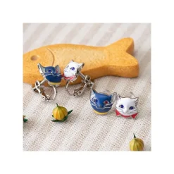 Maison Ghibli Jewellery-Yuki & Moon Clip Earrings - The Cat Returns